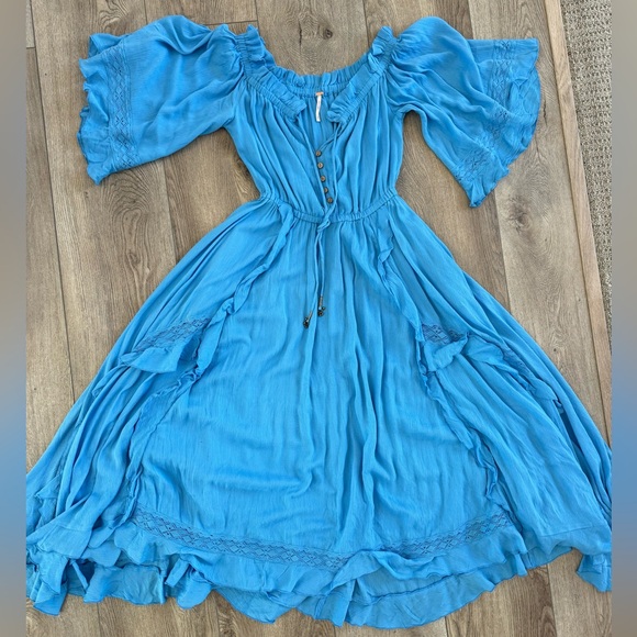 Free People Blue Boho Dress Size Extra Small - Picture 3 of 8